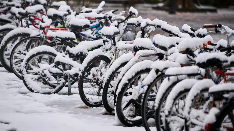 Temporal de nieve en Pamplona provocada por la borrasca Fien. PABLO LASAOSA