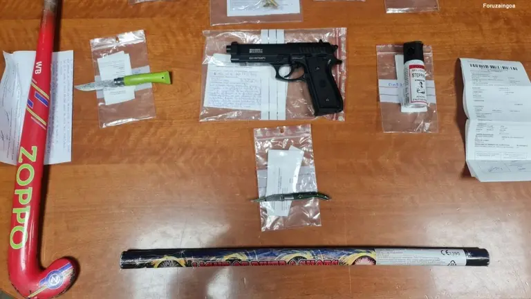 Imagen de las incautaciones realizadas por una patrulla de la Polic&iacute;a Foral de Elizondo en Dantxarinea. POLIC&Iacute;A FORAL