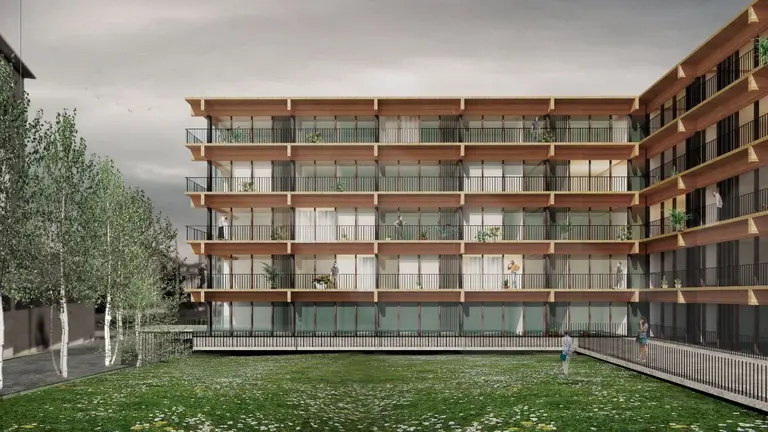 Erro y Eugui construye un edificio con estructura de madera. CEDIDA