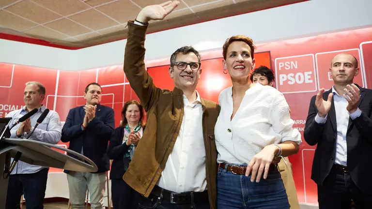 La secretaria general del PSN, Mar&iacute;a Chivite, y el miembro de la Ejecutiva Federal y ministro de Presidencia, F&eacute;lix Bola&ntilde;os, participan en el acto de presentaci&oacute;n de candidaturas de Pamplona y Comarca para las pr&oacute;ximas elecciones municipales. I&Ntilde;IGO ALZUGARAY