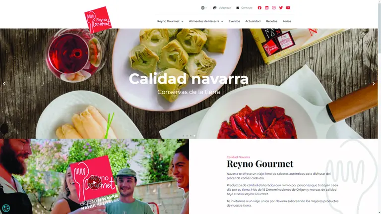 Imagen de la portada de la nueva p&aacute;gina web de Reyno Gourmet. CEDIDA
