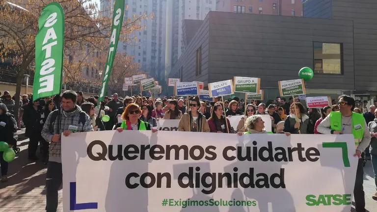 Manifestaci&oacute;n de Satse en Pamplona - EUROPA PRESS