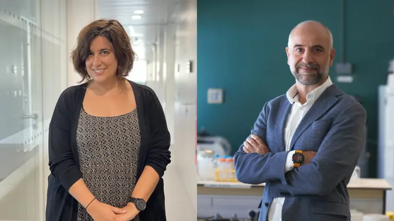 Mar&iacute;a Salgado (izquierda), investigadora IGTP en IrsiCaixa y Javier Mart&iacute;nez Picado (derecha), investigador ICREA en IrsiCaixa y co-director de IciStem, ambos co-autores del art&iacute;culo publicado en Nature Medicine. C
