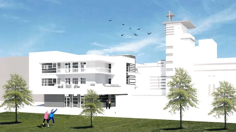 Reconstrucci&oacute;n digital de c&oacute;mo quedar&aacute; el proyecto del nuevo edificio de la residencia San Manuel y San Severino de Tafalla. CEDIDA