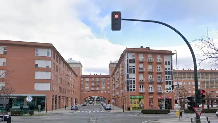 Calle Alexander Fleming, en el barrio de San Jorge de Pamplona.