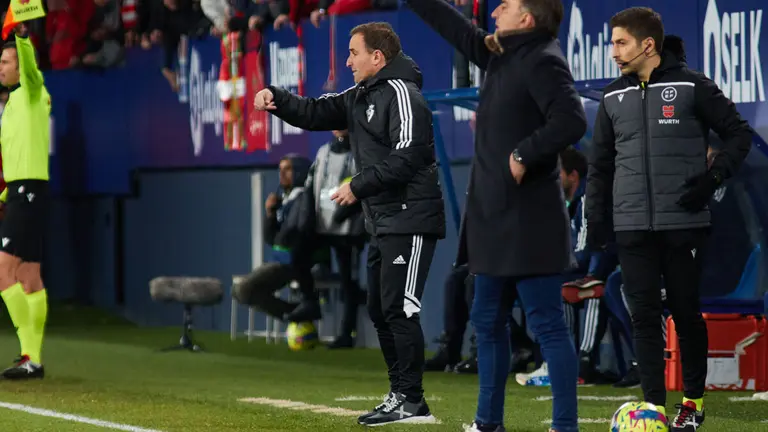 Jagoba Arrasate (entrenador CA Osasuna) durante el partido de la Liga Santander entre CA Osasuna y RC Celta disputado en el estadio de El Sadar en Pamplona. I&Ntilde;IGO ALZUGARAY