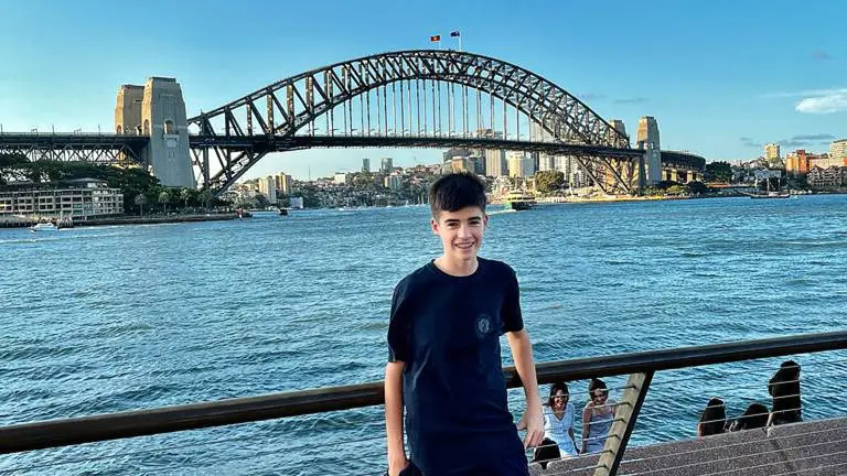 Marcos Camacho, estudiante del colegio Irabia, de intercambio en Sidney (Australia). CEDIDA