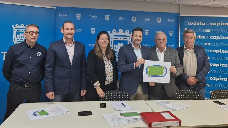 Las obras en estas instalaciones deportivas ascienden a casi 800.000 euros. AYUNTAMIENTO DE TUDELA