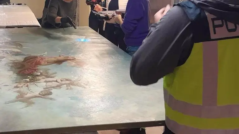 Una de las obras de arte confiscadasd por la Polic&iacute;a Nacional en una feria de antug&uuml;edades en la ciudad italiana de Parma - MINISTERIO DEL INTERIOR