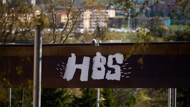 Pintadas en la pasarela de Labrit. PABLO LASAOSA