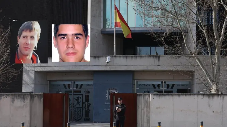 Gulina y barrios sobre una foto de la Audiencoia Nacional. EUROPA PRESS / ARCHIVO