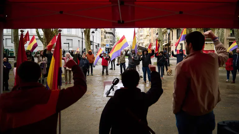 Acto del Partido Comunista en Navarra para reivindicar la III Rep&uacute;blica. PABLO LASAOSA