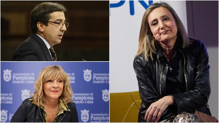 Carlos Salvador, Mar&iacute;a Caballero y Cristina Ibarrola, los tres primeros de la lista de UPN al Ayuntamiento de Pamplona en las elecciones de 2023.