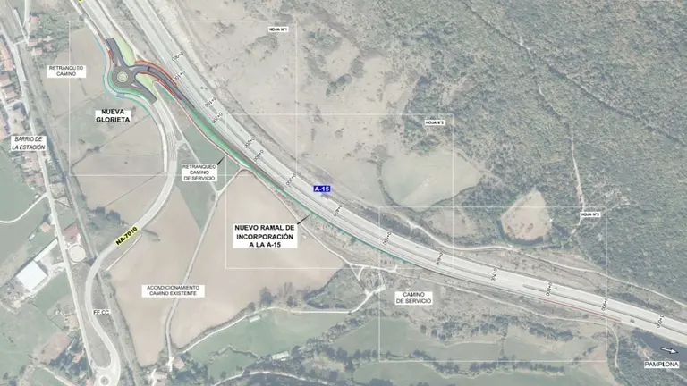 Rotonda y nuevo acceso desde Izurdiaga a la AP-15 en direcci&oacute;n Pamplona. CEDIDA