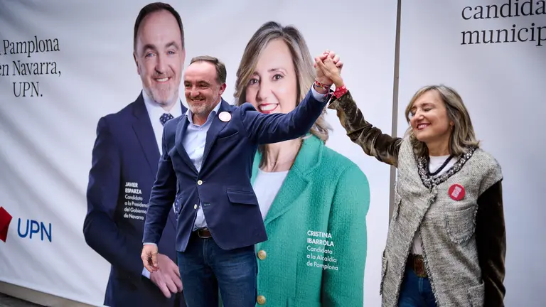 Acto de inicio de la campa&ntilde;a electoral de UPN en Pamplona con la intercenci&oacute;n de los candidatos a la Presidencia de Navarra y la Alcald&iacute;a de Pamplona, Javier Esparza y Cristina Ibarrola. PABLO LASAOSA