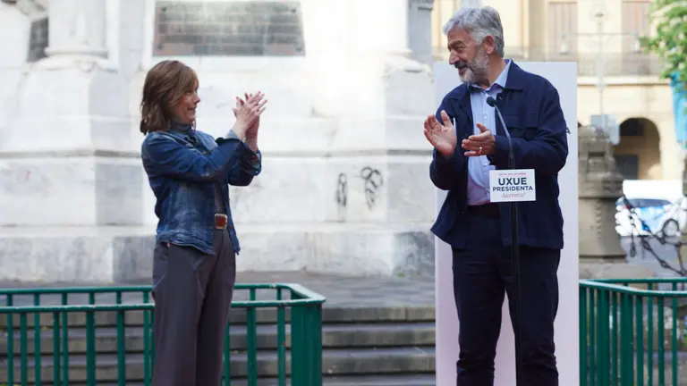 Acto de inicio de la campa&ntilde;a electoral de Geroa Bai con la candidata a la Presidencia del Gobierno de Navarra, Uxue Barkos, y el candidato a la Alcald&iacute;a de Pamplona, Koldo Mart&iacute;nez. I&Ntilde;IGO ALZUGARAY