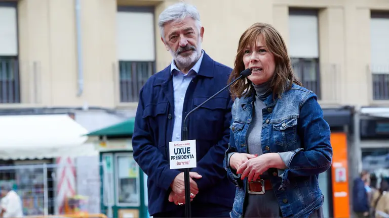 Acto de inicio de la campa&ntilde;a electoral de Geroa Bai con la candidata a la Presidencia del Gobierno de Navarra, Uxue Barkos, y el candidato a la Alcald&iacute;a de Pamplona, Koldo Mart&iacute;nez. I&Ntilde;IGO ALZUGARAY