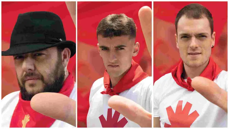 Kutxi Romero, Aimar Oroz y Unai Laso son las im&aacute;genes de la campa&ntilde;a de prevenci&oacute;n de agresiones sexistas durantes las fiestas en Navarra. GOBIERNO DE NAVARRA