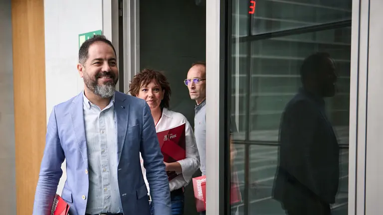 PSN acude a la reuni&oacute;n con el Contigo Navarra y Geroa Bai durante las negociaciones para la conformaci&oacute;n del Gobierno de Navarra para los a&ntilde;os 2023-2027. PABLO LASAOSA