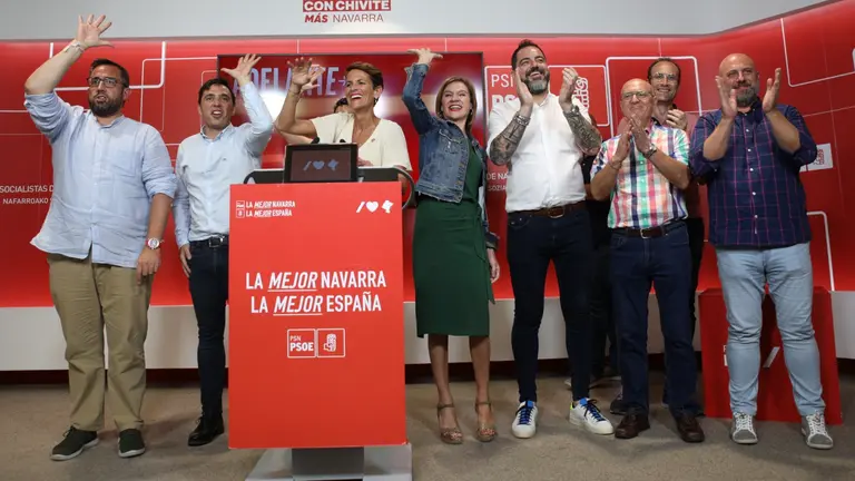 El PSN celebra su victoria electoral en Navarra en su sede del Paseo Sarasate &Iacute;&Ntilde;IGO ALZUGARAY