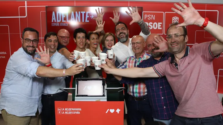 El PSN celebra su victoria electoral en Navarra en su sede del Paseo Sarasate &Iacute;&Ntilde;IGO ALZUGARAY