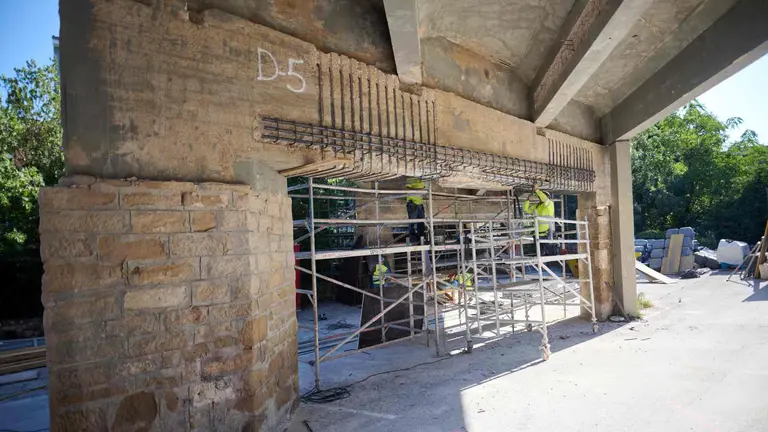 Obras en el puente Fortunato Aguirre de Estella. GOBIERNO DE NAAVRRA