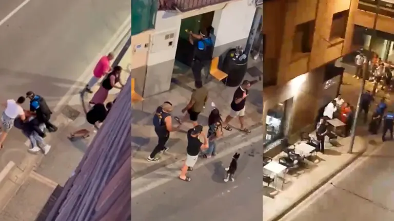Captura de pantalla de los v&iacute;deos de la pelea multitudinaria en Corella. NAVARRA.COM