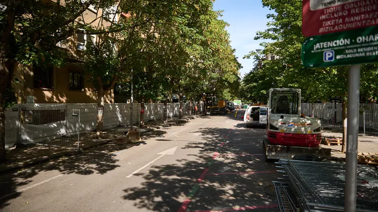 El inicio de las obras del nuevo p&aacute;rking de plaza de la Cruz, el pasado mes de agosto. PABLO LASAOSA