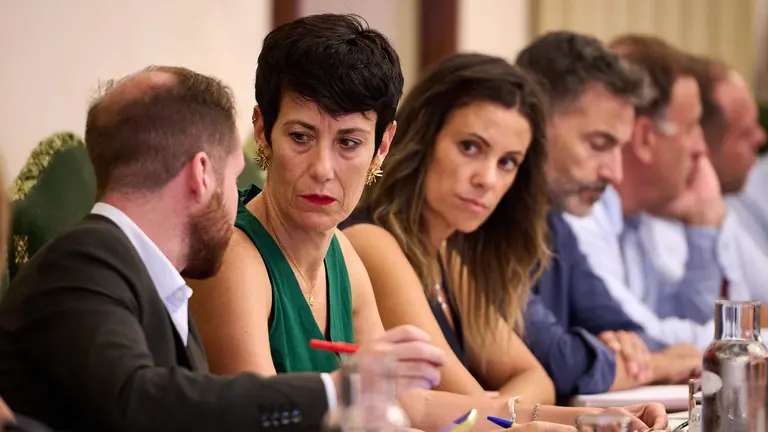 Elma Saiz, del PSN, durante la celebraci&oacute;n del pleno del Ayuntamiento de Pamplona. PABLO LASAOSA