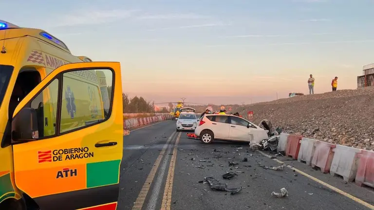Accidente ocurrido en la N-232 a la altura de Mallén, Aragón, donde ha fallecido un vecino de Ribaforada. 112 Aragón