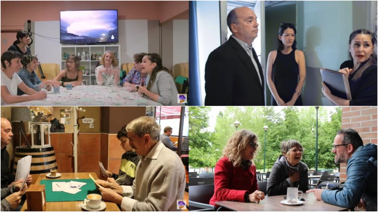 Imágenes de algunos de los vídeos grabados por los 'Txicos de la Stafeta'. CEDIDA