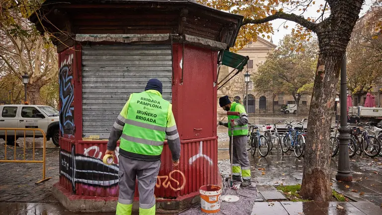 Pamplona rehabilita el quiosco de la calle Mayor &ndash; plaza Recoletas como punto de informaci&oacute;n comercial y tur&iacute;stico. CEDIDA