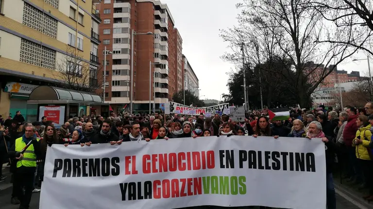 Manifestaci&oacute;n en Pamplona en apoyo al pueblo palestino. EUROPA PRESS