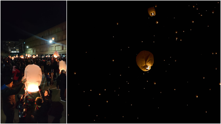 La localidad de Peralta lanza farolillos por una iniciativa de la Asociación de Comerciantes de Peralta. CEDIDA