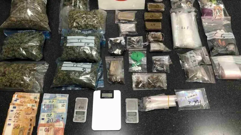 Droga intervenida en un domicilio de una localidad cercana a Tafalla. POLIC&Iacute;A FORAL