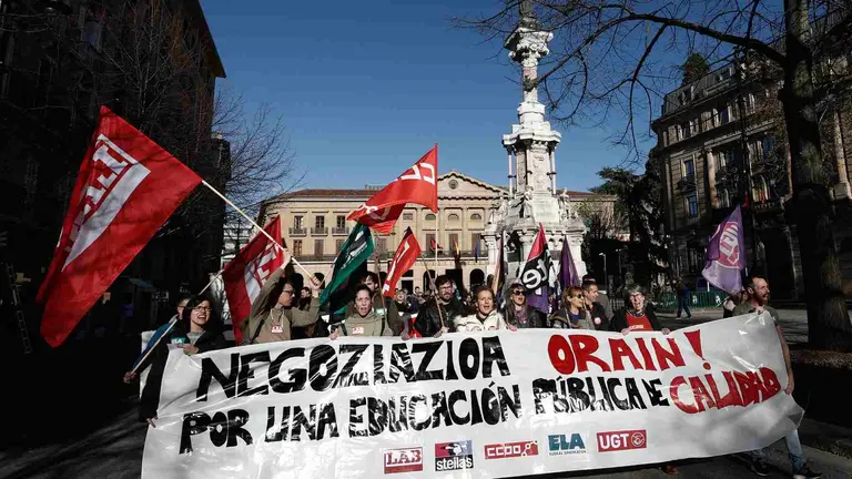 Huelga de sindicatos de la educaci&oacute;n p&uacute;blica en Navarra. ARCHIVO