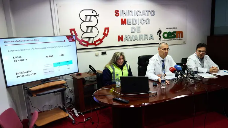 El Sindicato M&eacute;dico de Navarra informa en rueda de prensa sobre "el grave empeoramiento de la sanidad en Navarra". I&Ntilde;IGO ALZUGARAY