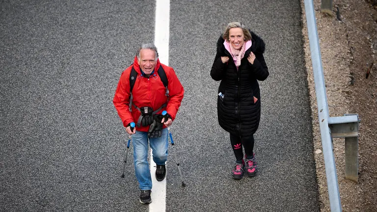 Antonio Pérez y Ana Palacios realizan la Javierada juntos desde hace diez años. PABLO LASAOSA