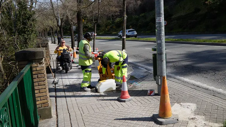 Cuesta de Beloso entre Pamplona y Burlada, donde en breve van a comenzar las obras para el carril bici. I&Ntilde;IGO ALZUGARAY