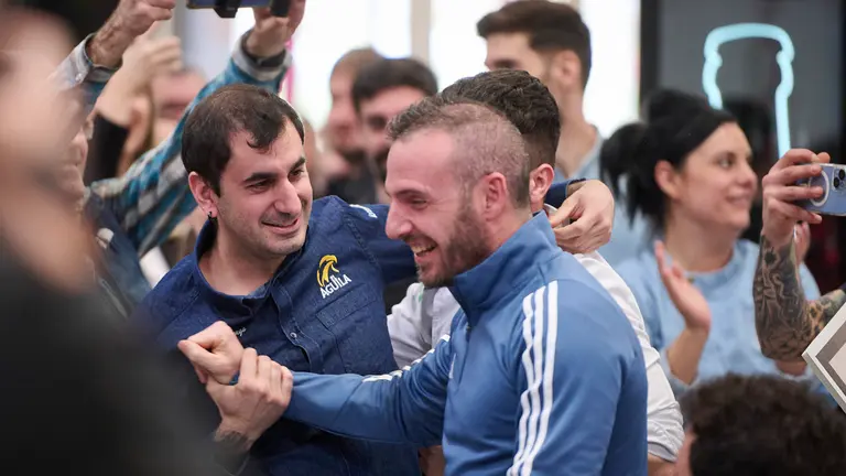 Sergio Lerga y Germán Gómez en la final de la 24 edición de la Semana del Pincho 2024. PABLO LASAOSA