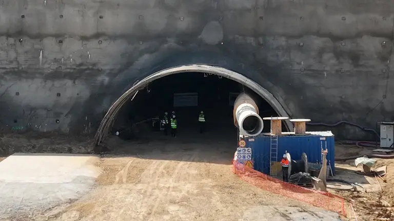 Imágenes a vista de dron de la visita a las obras del TAV entre Olite y Tafalla. GOBIERNO DE NAVARRA