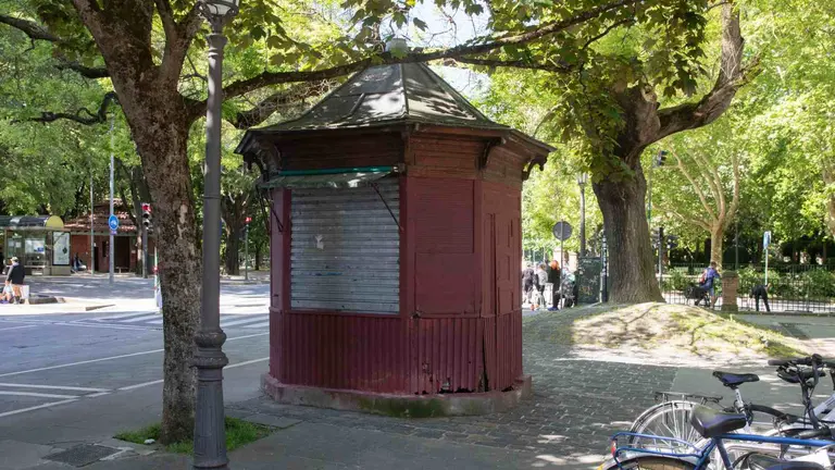 Kiosko ubicado en la Plaza de Recoletas de Pamplona y que va a ser rehabilitado. AYUNTAMIENTO DE PAMPLONA