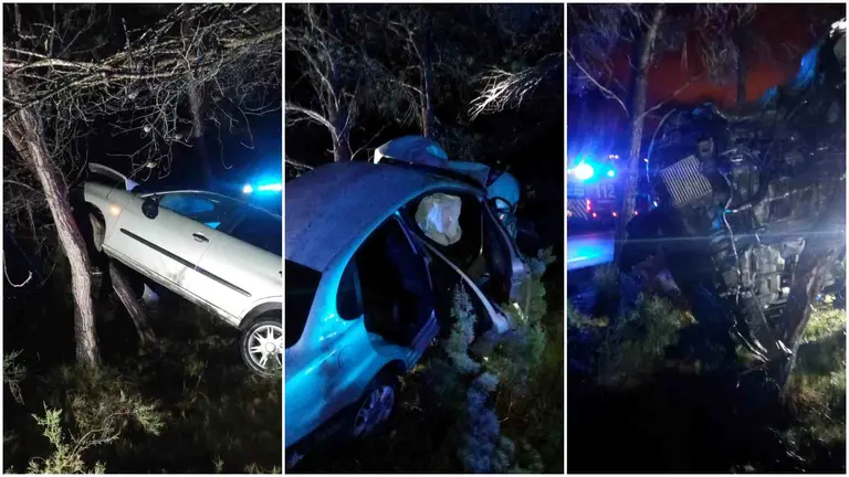 El coche se estamp&oacute; contra un &aacute;rbol. BOMBEROS DE NAVARRA
