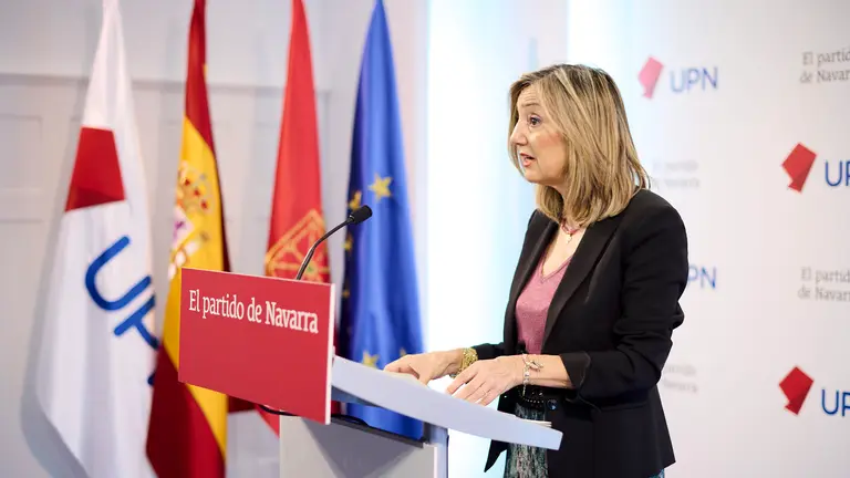 La portavoz de UPN en el Ayuntamiento, Cristina Ibarrola, valora asuntos de actualidad municipal. PABLO LASAOSA