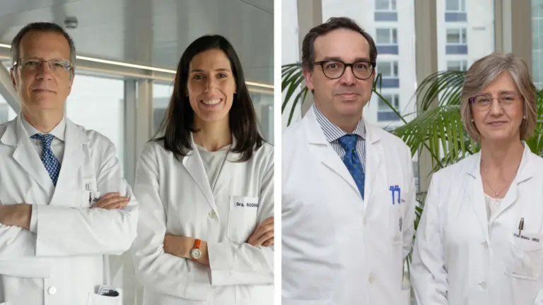 De izq. a dcha., los especialistas de Neurología de la Clínica Universidad de Navarra, los doctores: Adolfo Jiménez, la neuropsicóloga Teresa Rognoni, Mario Riverol, y Mari Cruz Rodríguez Oroz. CLÍNICA UNIVERSIDAD DE NAVARRA