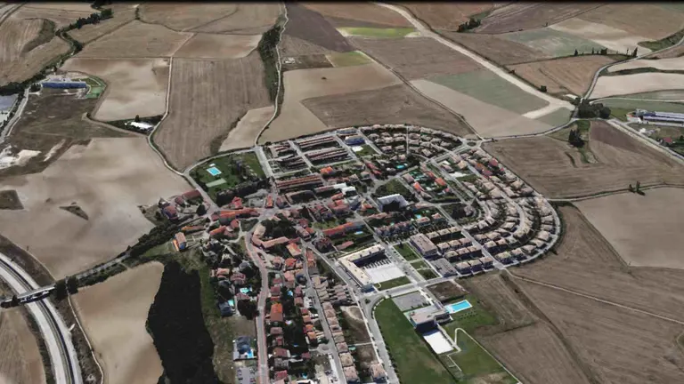 Vista aérea de Cizur Menor. GOOGLE EARTH