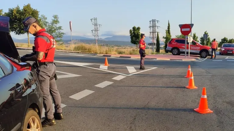 Imagen de un control de la Policía Foral. POLICÍA FORAL