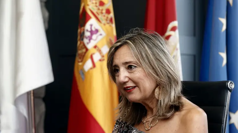 La presidenta de Uni&oacute;n del Pueblo Navarro, Cristina Ibarrola, durante una entrevista. EFE / Jes&uacute;s Diges