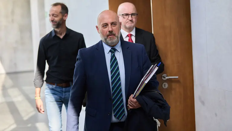 Comisión de Economía y Hacienda del Parlamento de Navarra con la comparecencia del consejero José Luis Arasti. IÑIGO ALZUGARAY