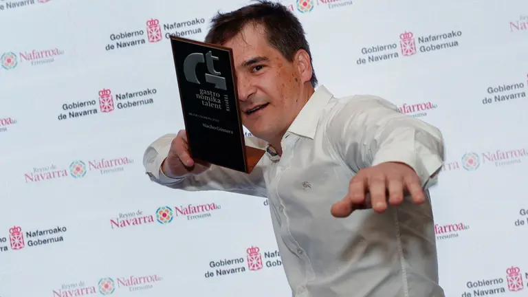 Nacho G&oacute;mara, del restaurante Verduarte, del palacio Baluarte de Pamplona, ha sido reconocido este martes como mejor cocinero de 2024 en la III edici&oacute;n de los premios Gastronomika Talent Navarra, destinados a profesionales de menos de 40 a&ntilde;os. EFE/ Villar L&oacute;pez